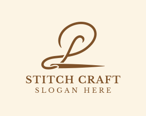 Needle Stitch Letter P logo