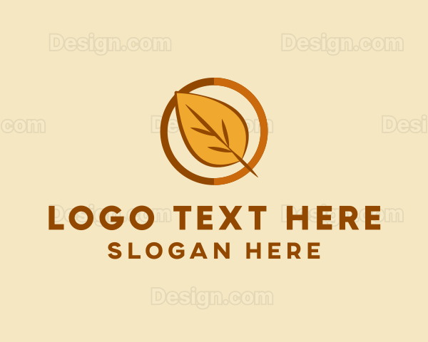 Natural Autumn Leaf Logo