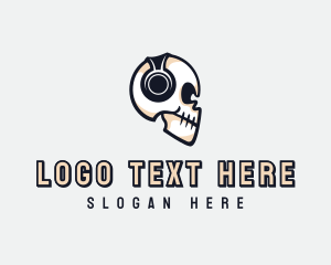 Skull Headphones Broadcast logo design