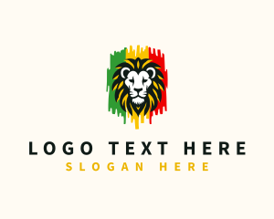 Reggae Lion Rastafari logo design