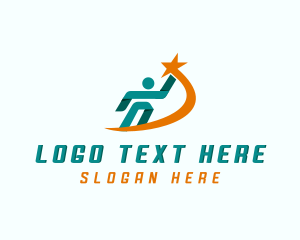 Star Swoosh People logo design