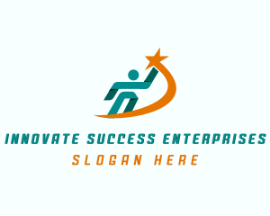 Star Swoosh People logo design