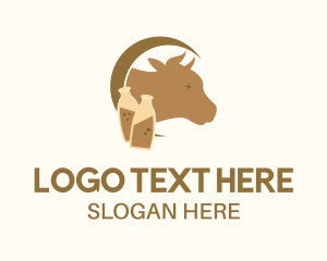 Cow Milk Bottle logo design