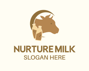 Cow Milk Bottle logo design