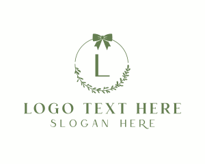 Ribbon Leaf Wreath  Logo