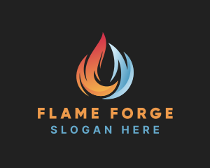 Torch Ice Flame  logo design