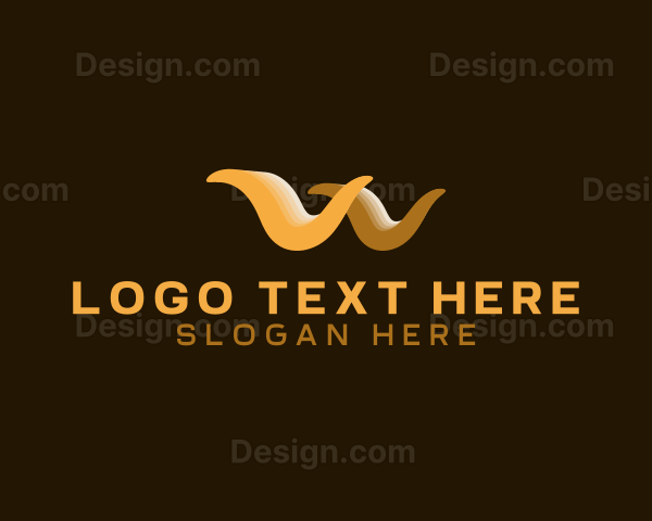 3d Horn Letter W Logo