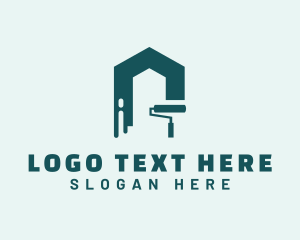 Home Paint Roller logo design