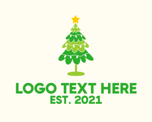 Festive Xmas Christmas Tree  logo design