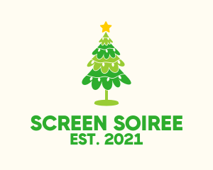 Festive Xmas Christmas Tree  logo design