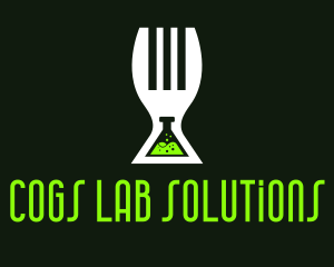 Fork Lab Flask  logo design