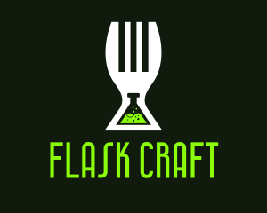 Fork Lab Flask  logo design