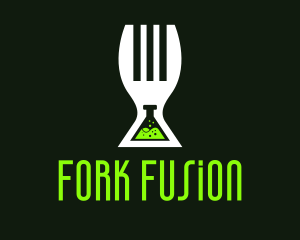 Fork Lab Flask  logo design