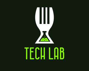 Fork Lab Flask  logo design