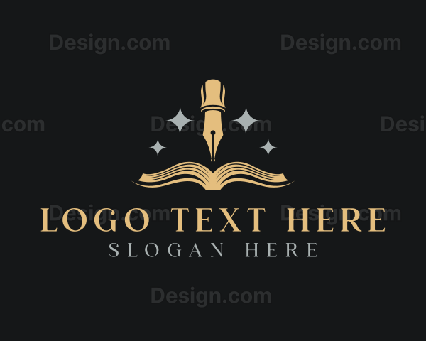 Calligraphy Pen Book Writing Logo