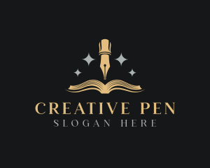 Calligraphy Pen Book Writing logo design