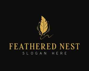 Writer Feather Quill logo design