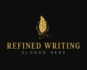 Writer Feather Quill logo design