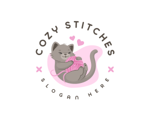 Craft Yarn Cat logo design