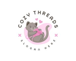 Craft Yarn Cat logo design