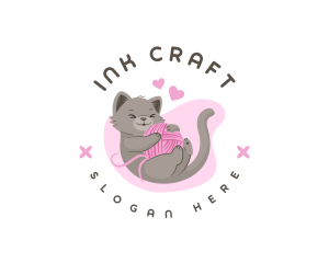 Craft Yarn Cat logo design