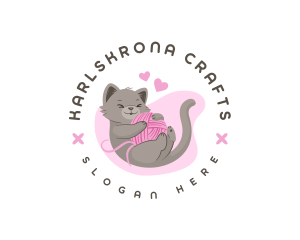 Craft Yarn Cat logo design