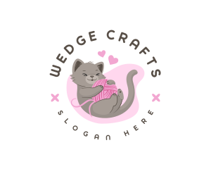 Craft Yarn Cat logo design