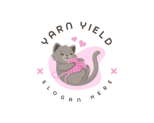 Craft Yarn Cat logo design