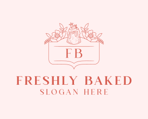 Bakery Strawberry Cake logo design