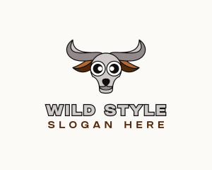 Cartoon Wild Buffalo logo design