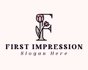 Flower Spa Letter F logo design