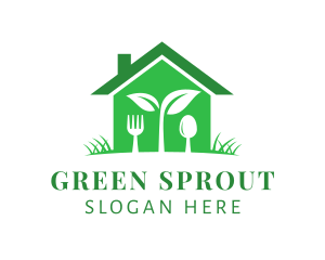 Vegan Restaurant Cutlery logo design