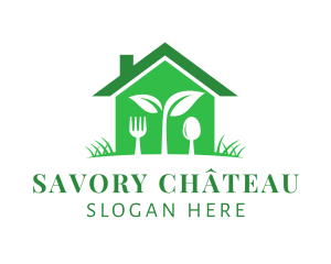 Vegan Restaurant Cutlery logo design