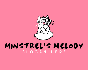 Cute Playful Cat logo design