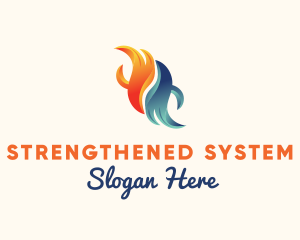 Hot & Cold Ventilation logo design