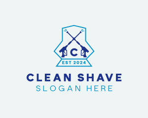 Pressure Washer Disinfection Cleaning logo design