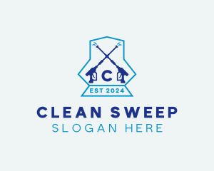 Pressure Washer Disinfection Cleaning logo design