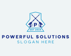 Pressure Washer Disinfection Cleaning logo design