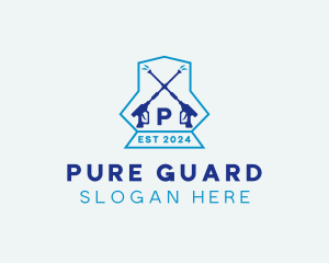 Pressure Washer Disinfection Cleaning logo design