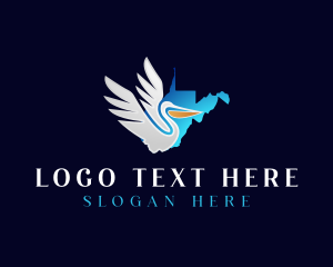 West Virginia Pelican Bird logo design