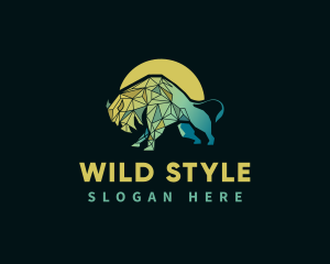 Wild Buffalo Polygon logo design