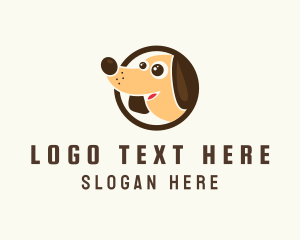 Happy Dog Character logo