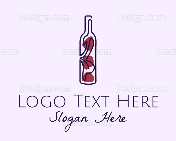 Artistic Wine Bottle Logo