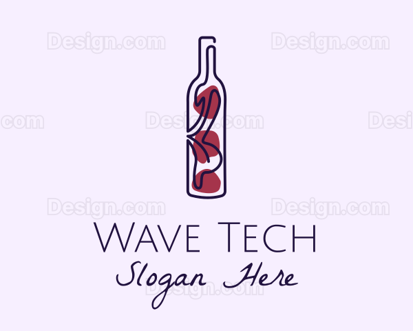 Artistic Wine Bottle Logo