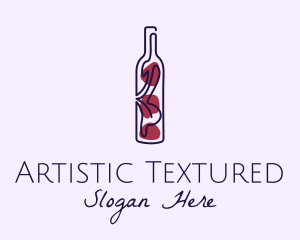 Artistic Wine Bottle logo design