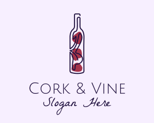 Artistic Wine Bottle logo design