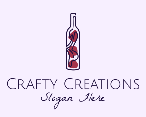 Artistic Wine Bottle logo design