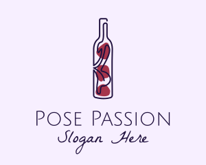 Artistic Wine Bottle logo design