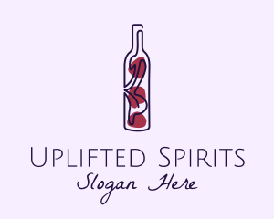 Artistic Wine Bottle logo design