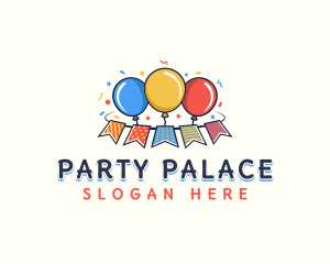 Party Balloon Confetti logo design